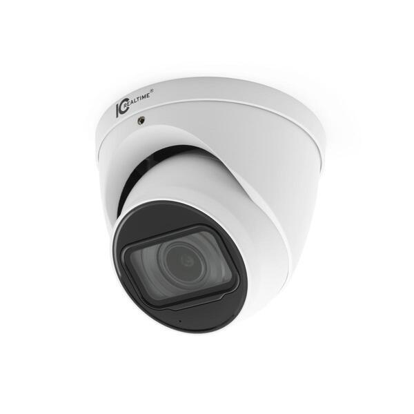 8MP HDAVS I/O MS EYEBALL DOME. VF 2.7-13.5MM MTR LENS (138° - 36°). 196 FT SMART IR. 12VDC. MIC